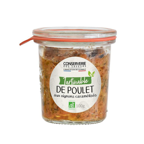 Visuel 1 du produit Tartinable bio poulet rôti oignons caramélisés Conserverie saveurs - 100 g