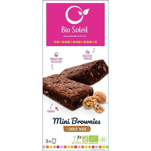 Visuel 1 du produit Brownies aux pépites de chocolat noir et noix équitable Bio Soleil - 160 g