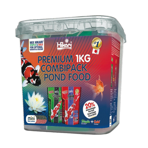 Visuel 1 du produit Granulés pour capes koïs - HIKARI Staple & Gold Mini Combi Pack - 1kg, 3.5-4mm