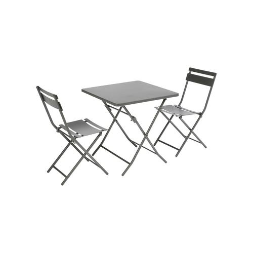 Visuel 2 du produit Chaise de jardin pliante Clivia coloris gris anthracite en acier - 50,5 x 42 x 84 cm