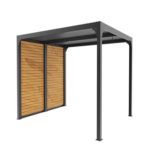 Visuel 1 du produit Pergola bioclimatique coloris gris en aluminium - 3,6 x 3 m