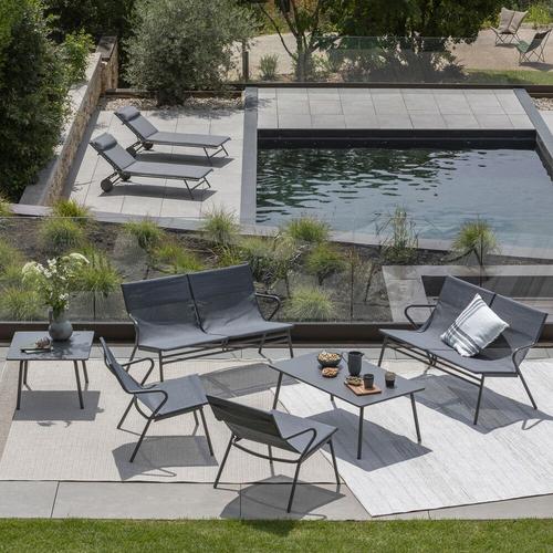 Visuel 7 du produit Canapé d'extérieur en aluminium coloris anthracite Vence Batyline Lafuma - 123 x 69 x 70 cm