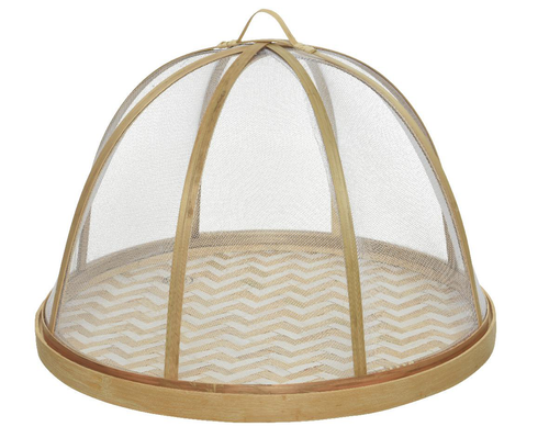 Visuel 1 du produit Cloche pour aliments en bambou naturel taille L - Ø 32 x H 32 cm