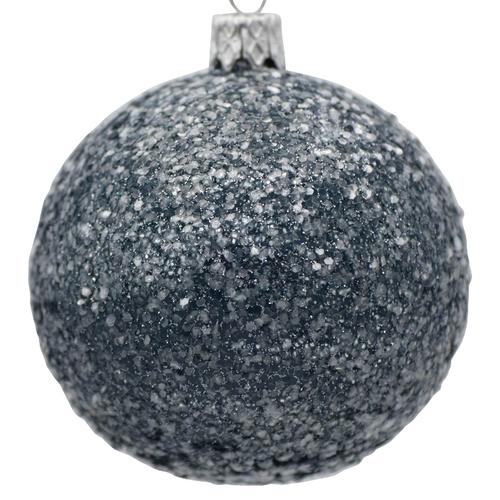 Visuel 1 du produit Boule de Noël en verre bleu pailleté - Ø 7 cm