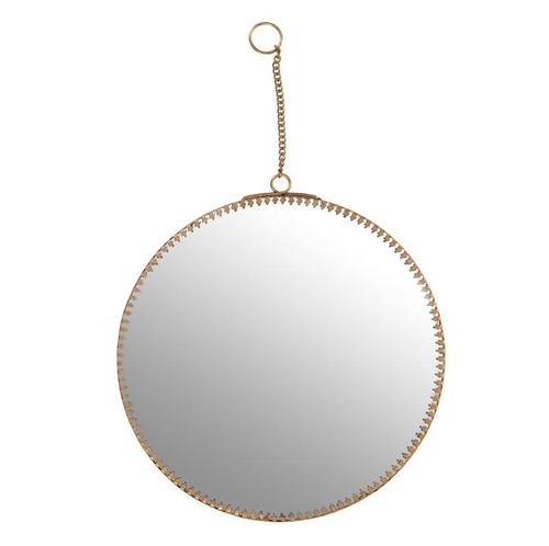 Visuel 1 du produit Miroir rond en métal or à suspendre Perla - Ø 20 cm