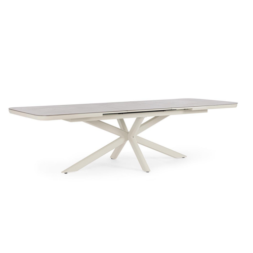 Visuel 5 du produit Table extensible en aluminium et pierre sintérisée Bizzotto Pascal Pélican