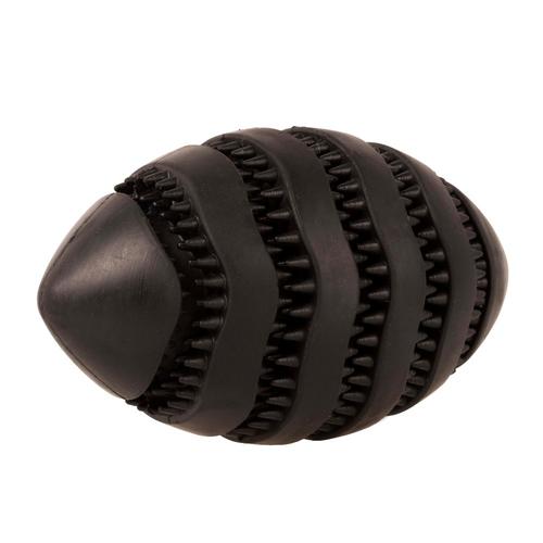Visuel 1 du produit Jouet pour chien en caoutchouc coloris noir distributeur de friandises rugby Bite Me Nibble - Taille S 11 x 6 x 6 cm