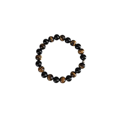 Visuel 1 du produit Bracelet mix oeil tigre et onyx 6mm