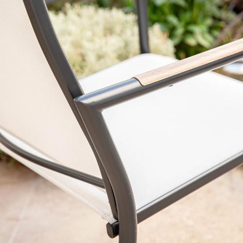 Visuel 5 du produit Salon de jardin en acier coloris gris Mimosa - 4 éléments (canapé, table basse et deux fauteuils)