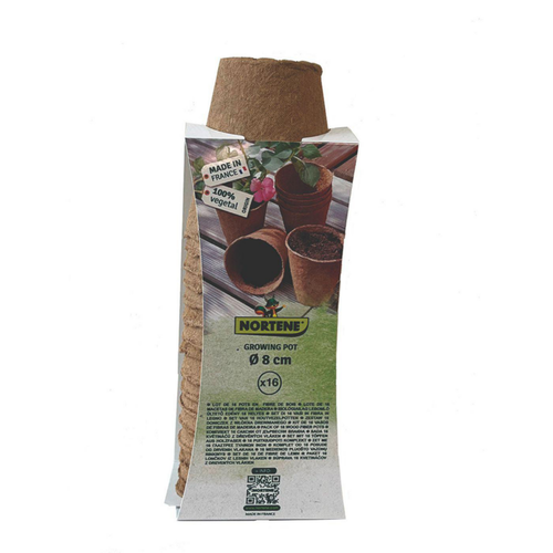 Visuel 1 du produit Pots ronds coloris beige 100 % biodégradables Nortene Growing Pot x 16 - Ø 8 cm