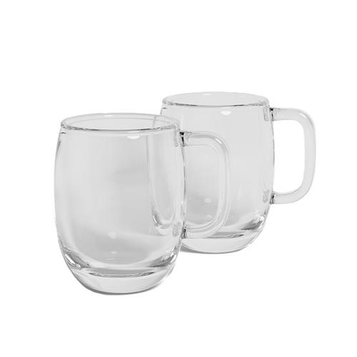 Visuel 1 du produit Duo de tasses coloris transparente en verre double paroi Horae - 350 ml