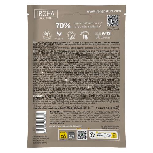 Visuel 2 du produit Patchs anti-âge pour les yeux à l’or et aux peptides Iroha Nature - les 2 patchs