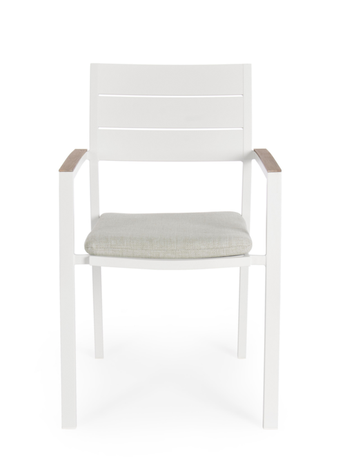 Visuel 6 du produit Fauteuil Calla coloris blanc en aluminium - 58,5 x 55,5 x 90 cm