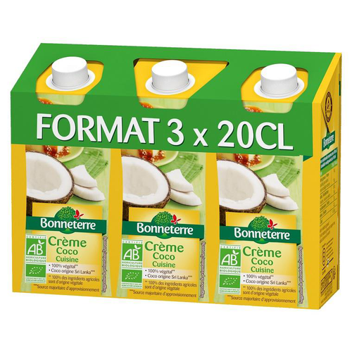 Visuel 1 du produit Crème coco Bonneterre - 3 x 20 cl