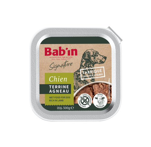 Visuel 1 du produit Pâtée pour chien à l'agneau terrine Bab'in Signature - 300 g