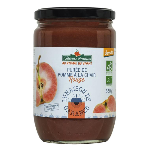 Visuel 1 du produit Lunaison de Garance Purée Pomme chair rouge bio bocal 630g