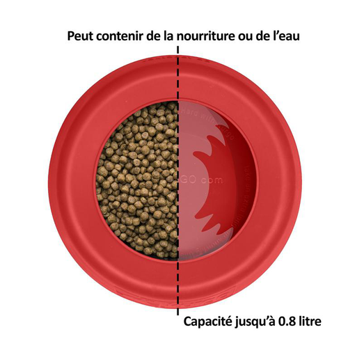 Visuel 2 du produit Bol anti-débordement pour chien coloris rouge Kurgo Splash - 22,8 x 18 x 7,6 cm