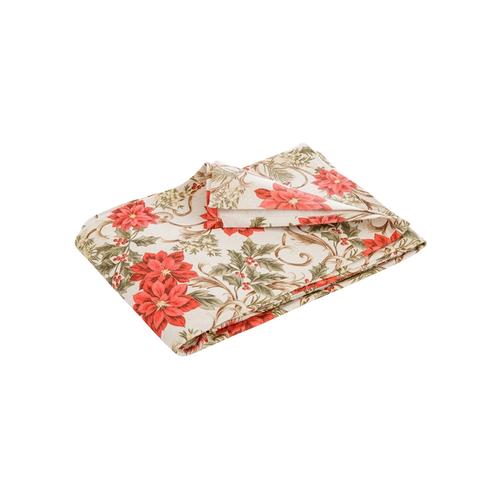 Visuel 1 du produit Nappe en coton et lin à motif floral orange Sonate - 250 x 150 cm