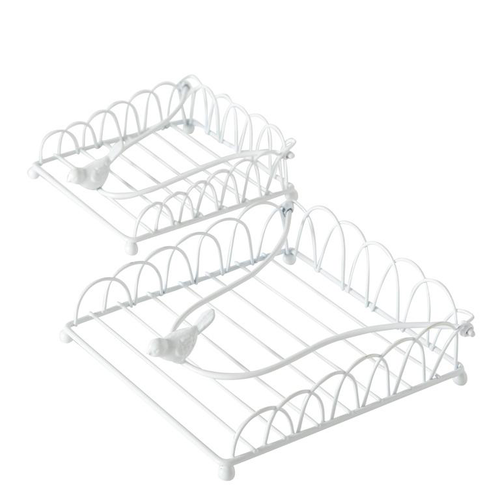 Visuel 1 du produit Porte-serviettes blanc en métal Ria petit modèle - 12 x 14 x 5 cm