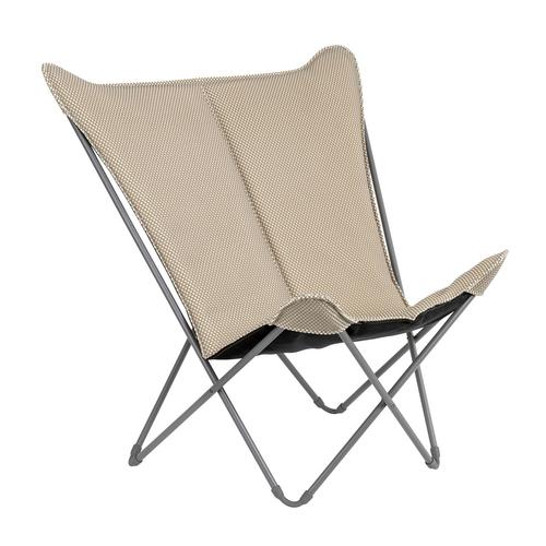 Visuel 1 du produit Fauteuil pliable en tube acier et toile Moka Lafuma Pop up XL BeComfort - 91 x 83 x 87 cm