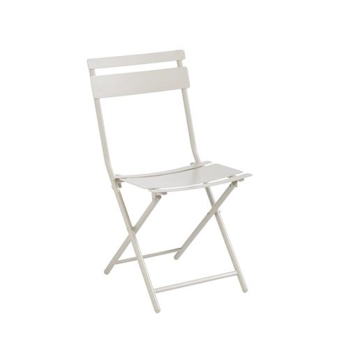 Visuel 1 du produit Chaise de jardin pliante Clivia coloris beige en acier - 50,5 x 42 x 84 cm