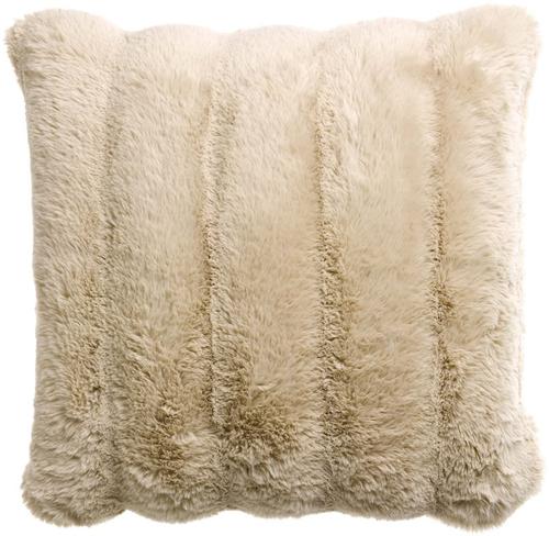 Visuel 1 du produit Coussin en fausse fourrure polyester beige Astrid - 45 x 45 cm