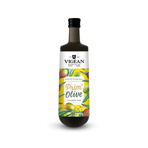 Visuel 1 du produit Huile d’olive bio Prim’Olive en bouteille de verre de 75 cl