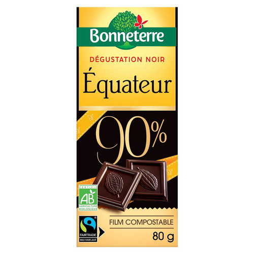 Visuel 1 du produit Chocolat Dégustation noir Equateur 90% en tablette de 80 g