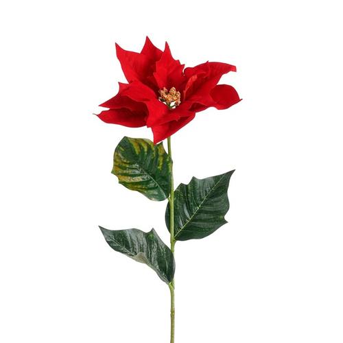 Visuel 1 du produit Tige artificielle de poinsettia rouge - 61 cm