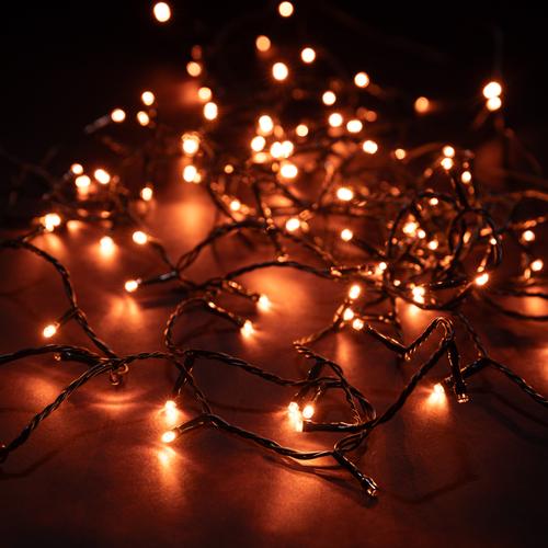 Visuel 1 du produit Guirlande lumineuse de Noël LED cuivre animée câble vert intérieur extérieur Flicker Light® - 8 m
