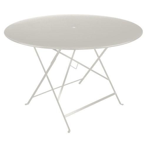Visuel 1 du produit Table pliante Bistro coloris gris argile en acier Fermob - Ø 117 x 74 cm