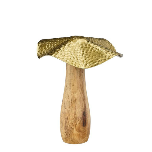 Visuel 1 du produit Champignon haut en bois et résine or - Ø 18 x 21 cm