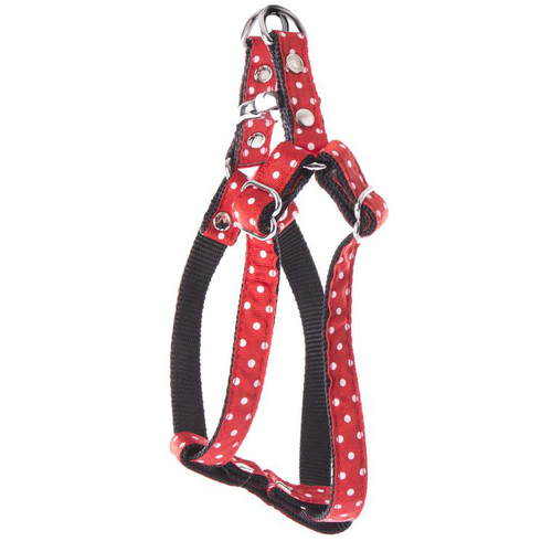 Visuel 1 du produit Harnais baudrier Pois pour chien coloris rouge - S