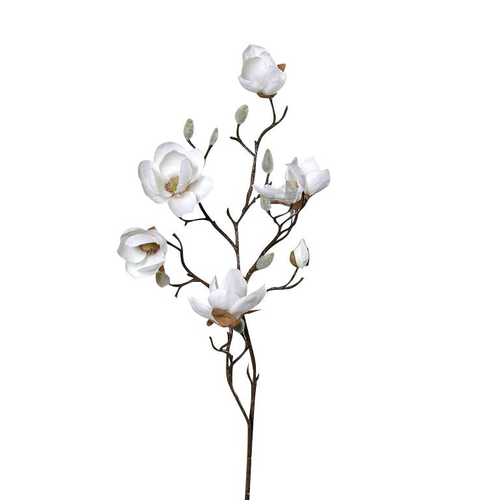Visuel 1 du produit 3 fleurs artificielles magnolia 3 fleurs et 3 boutons coloris beige - 87 cm