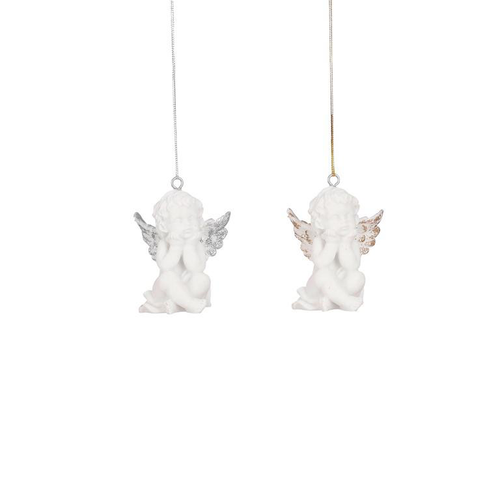 Visuel 1 du produit Décoration à suspendre ange doré en résine - 2,5 x 2 x H 5,5 cm