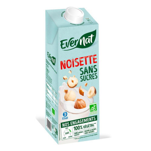 Visuel 1 du produit Boisson végétale noisette sans sucre bio Evernat - 1 L
