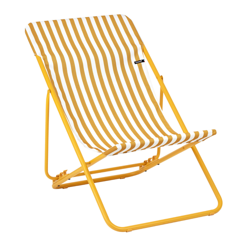 Visuel 1 du produit Maxi transat colorblock rayure miel Lafuma coloris jaune en polyester - 62 x 83 x 91 cm