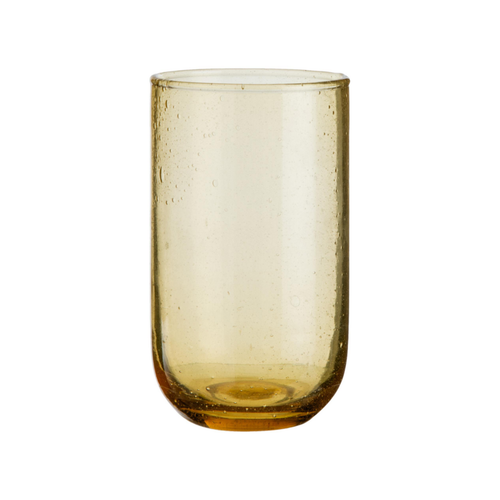 Visuel 1 du produit Gobelet long drink en verre décor bullé jaune - 11,5 x 7 cm
