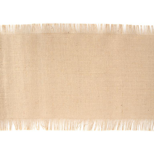 Visuel 1 du produit Chemin de table en jute frangé coloris naturel - 29 x 500 cm