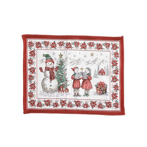 Visuel 4 du produit Set de table en coton et polyéthylène blanc à motif de Noël rouge Chorale - 50 x 35 cm