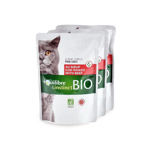 Visuel 1 du produit Aliment humide pour chat adulte bio bœuf légumes Équilibre & Instinct - 100 g