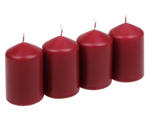 Visuel 1 du produit Lot de 4 bougies cylindriques de l’Avent rouges - Ø 4,7 x H 7,5 cm