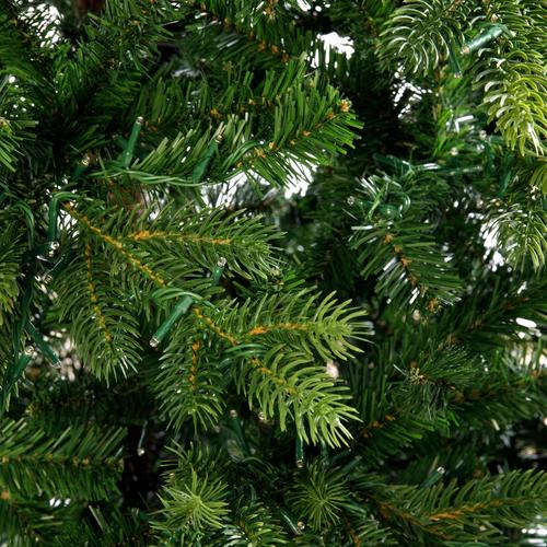 Visuel 2 du produit Sapin de Noël artificiel coloris vert en PVC pré-illuminé LED blanc chaud Galloway - H 210 x Ø 130 cm