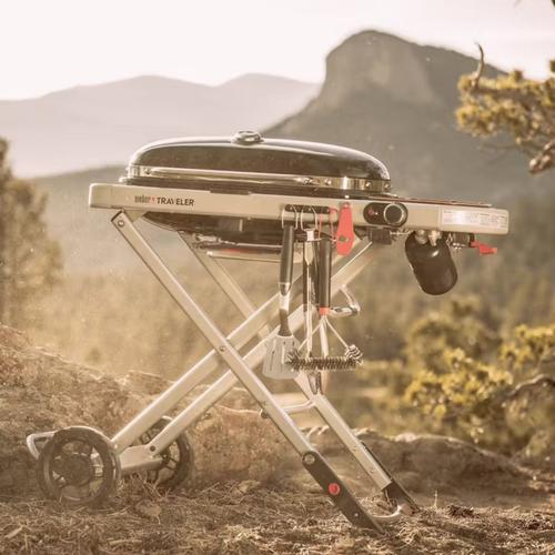 Visuel 6 du produit Barbecue à gaz en acier émaillé noir Weber Traveler - 110 x 58,4 x 94,5 cm
