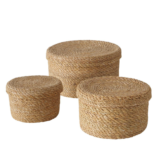 Visuel 1 du produit Panier rond en algues marron Sophy M - Ø 20 x H 12 cm