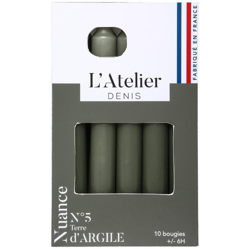 Visuel 1 du produit Bougie de ménage 17 cm gris argile L’Atelier de Denis - Le pack de 4