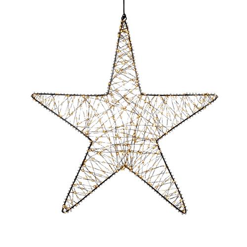 Visuel 1 du produit Décoration lumineuse de Noël étoile micro LED blanc orangé flash minuterie variateur intérieur extérieur - Ø 56 cm