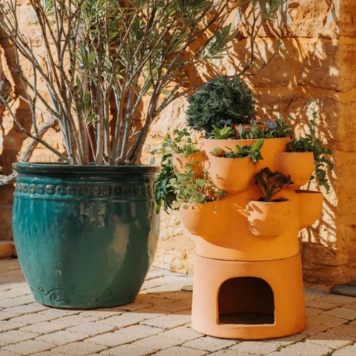 Visuel 3 du produit Potager autofertile 1 étage coloris marron en terre cuite terracotta Ceercle - 20 kg