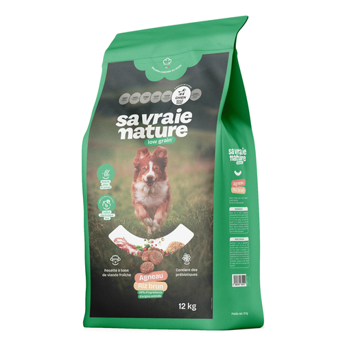 Visuel 1 du produit Croquettes chien adulte agneau et riz brun Sa Vraie Nature - 12 kg