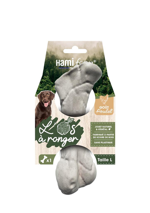 Visuel 1 du produit Jouet pour chien os à ronger goût poulet naturel et végétal Hami form - Taille L